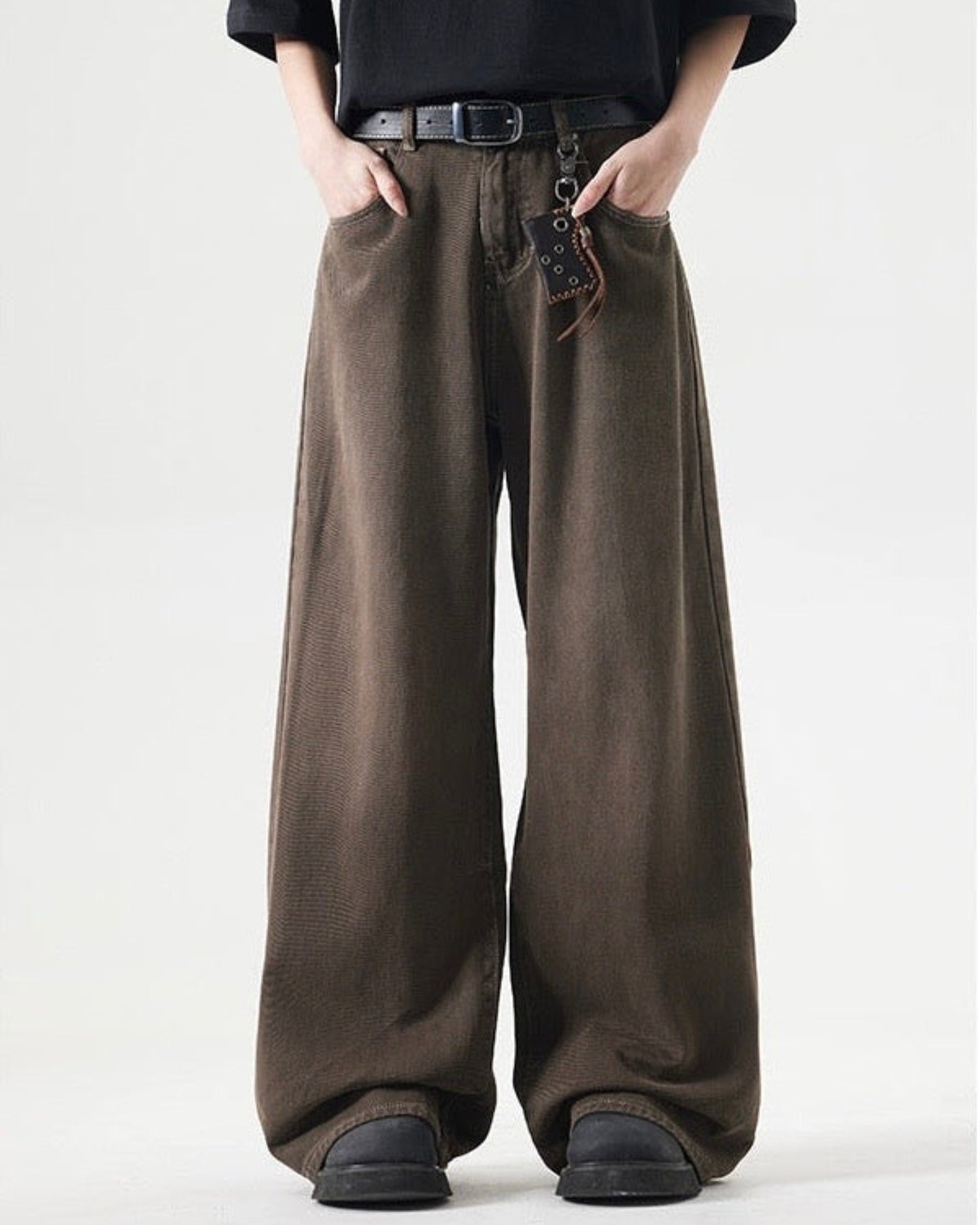 Brown Washed Distressed Jeans