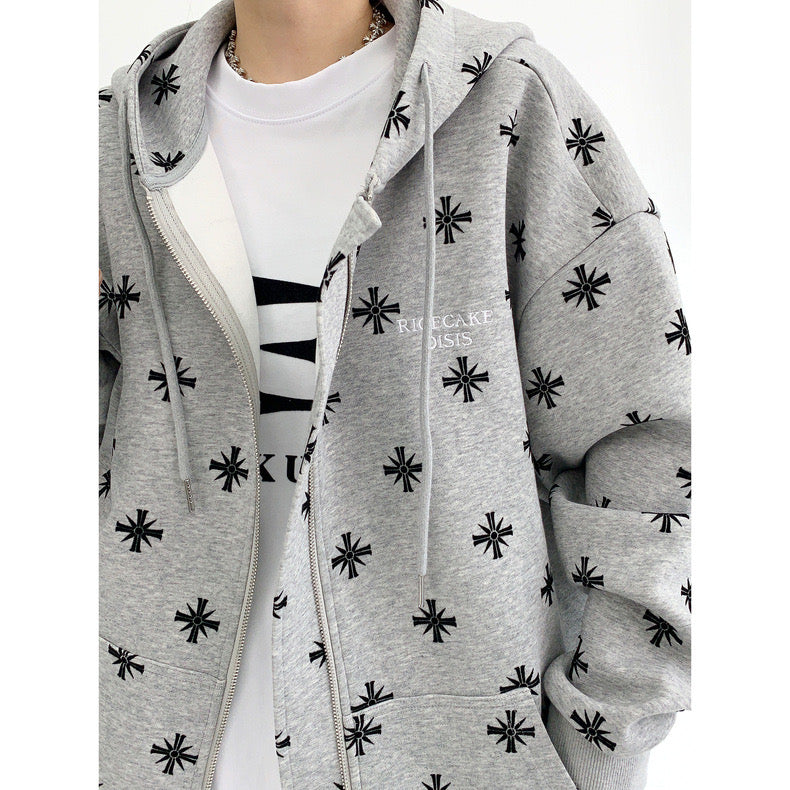 Highend niche thickened zipper jacket loose hoodie