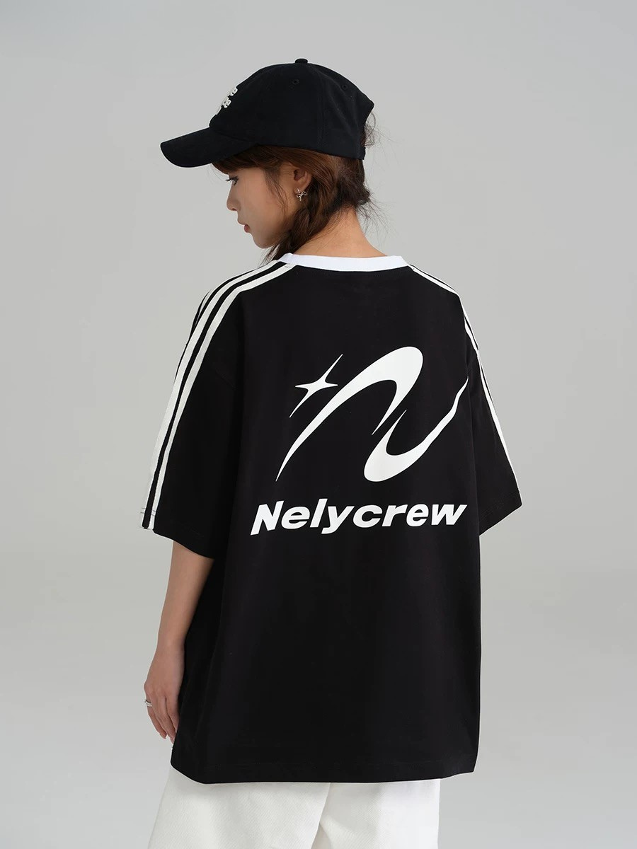 American striped short sleeve T-shirt