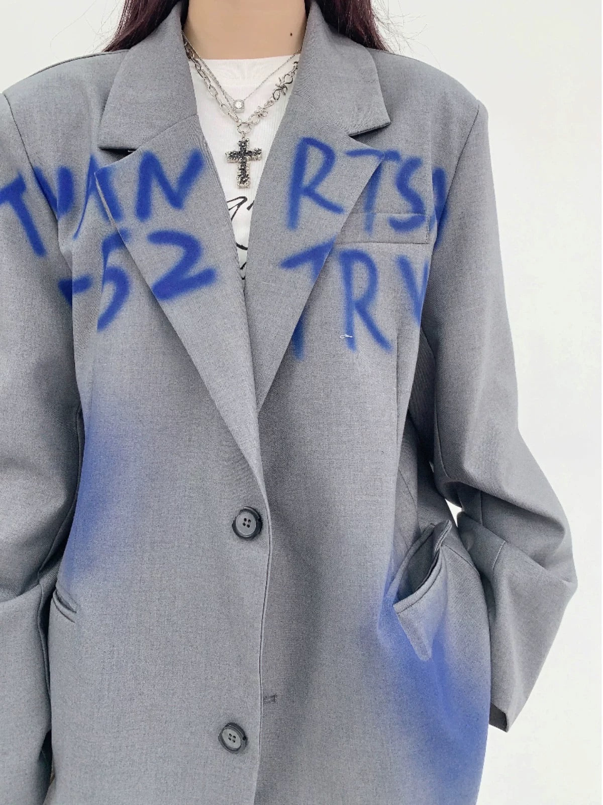 Blue Graffiti Blazer