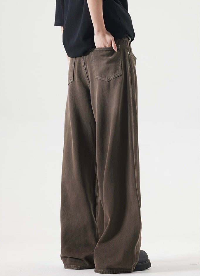 Brown Washed Distressed Jeans
