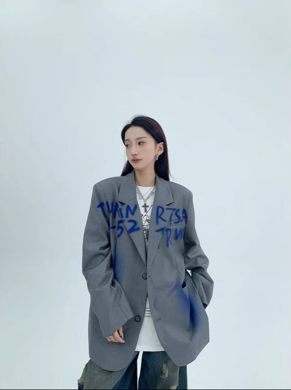 Blue Graffiti Blazer