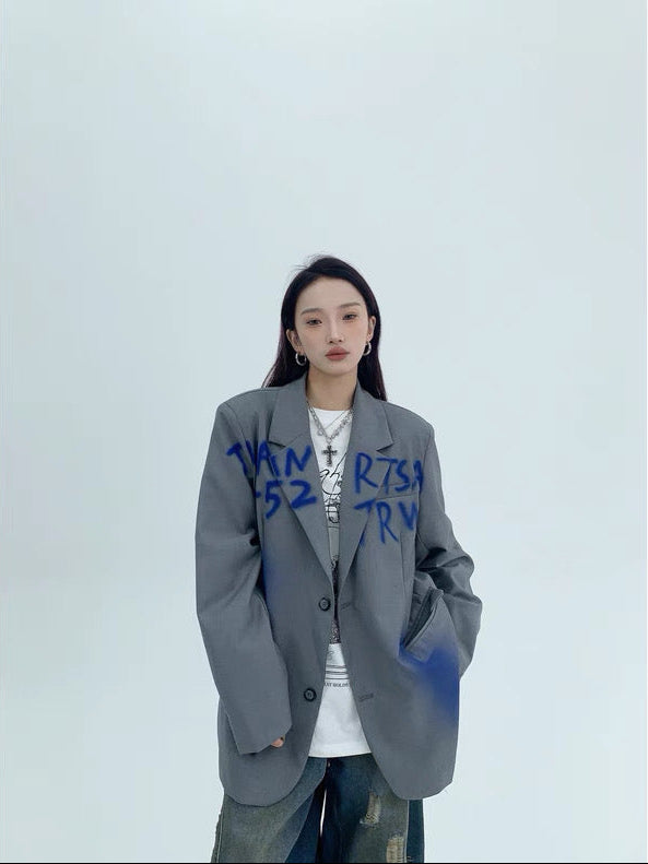 Blue Graffiti Blazer
