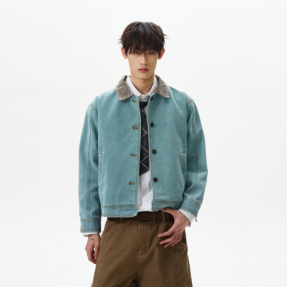 Vintage Distressed Boxy Denim Jacket