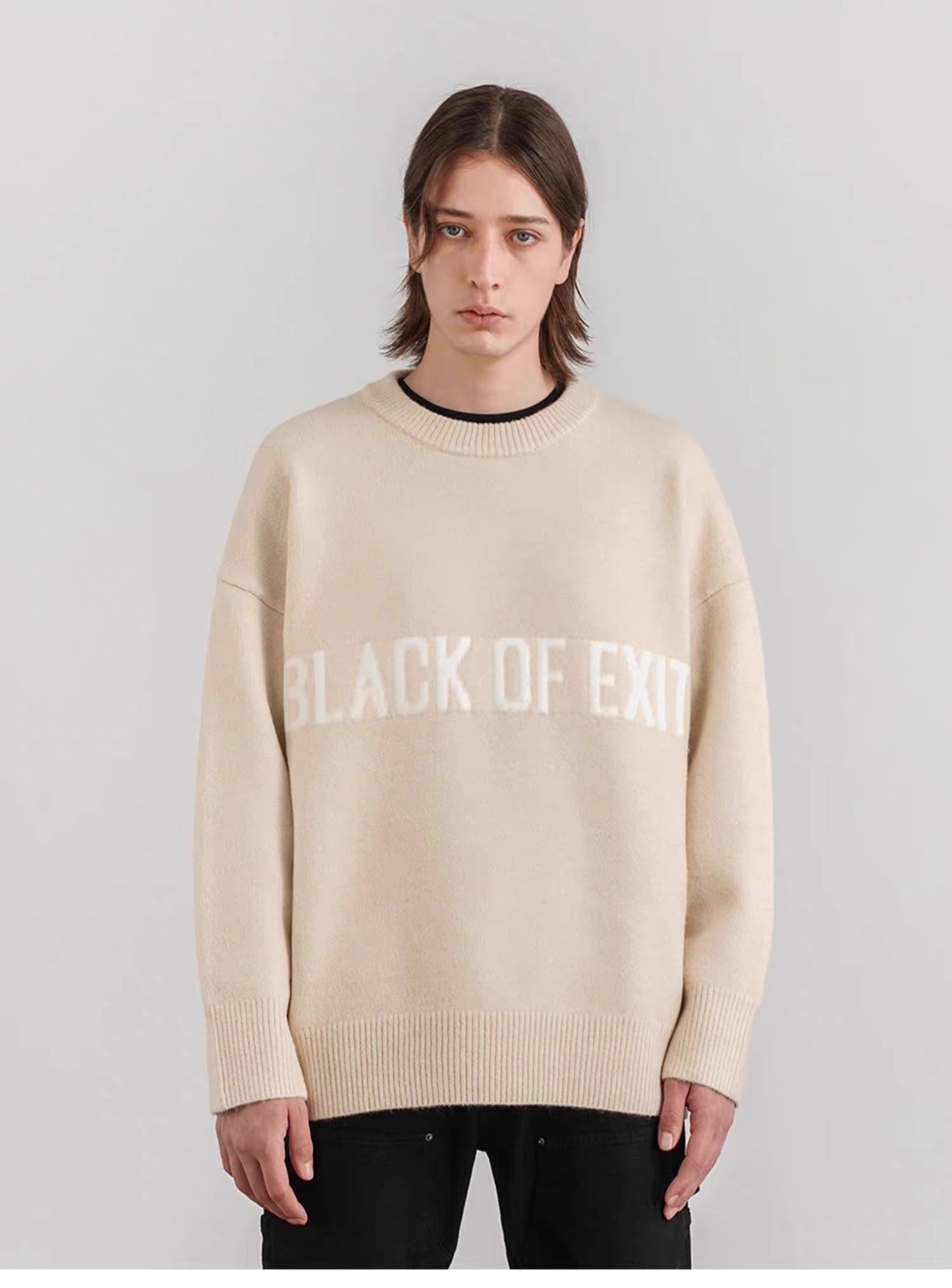 Black Of Exit Casual Sweater High Street