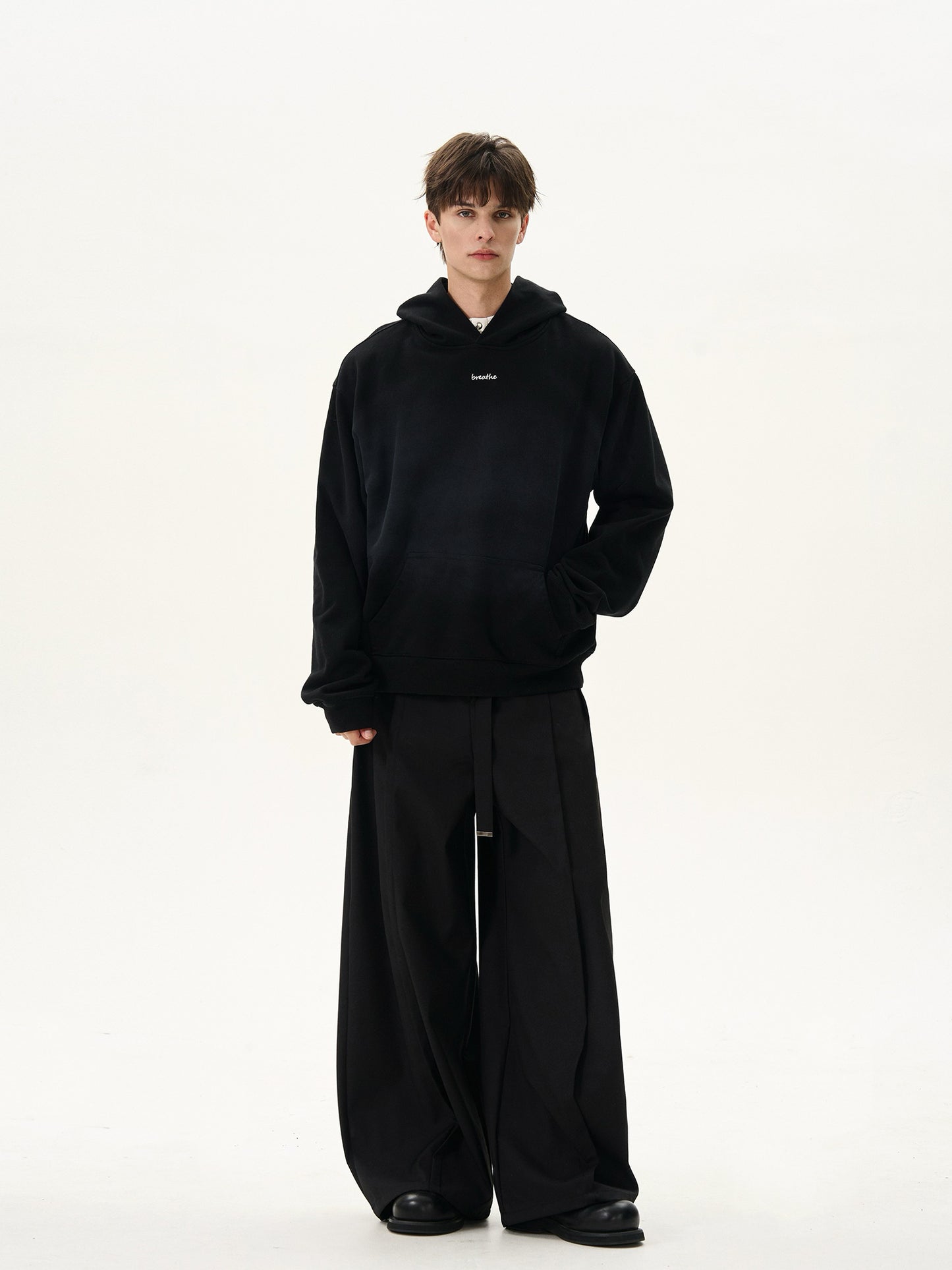 Breathe Small Embroidery Oversize Hoodie