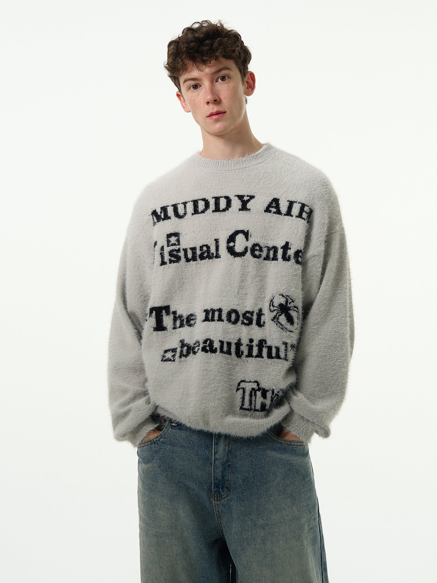 Retro Lazy Style Crew Neck Sweater