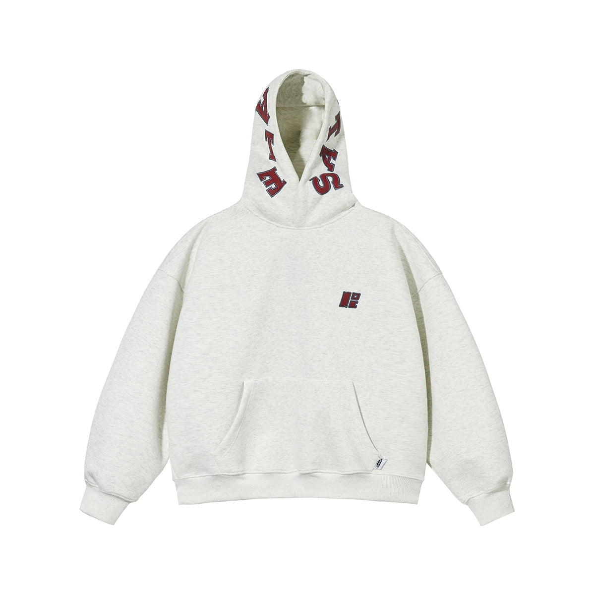 Unisex Heavy Contrast Letter Patch Embroidered Hoodie
