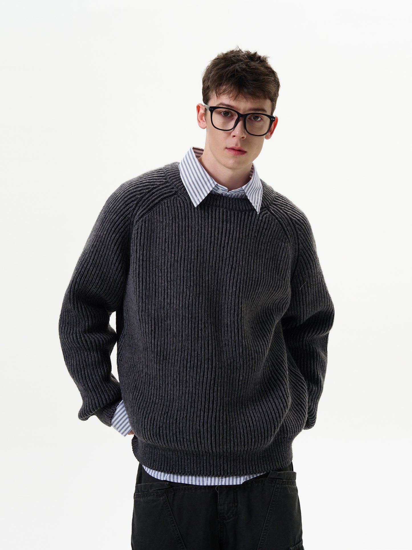 Casual Crew Neck Cable-Knit Sweater
