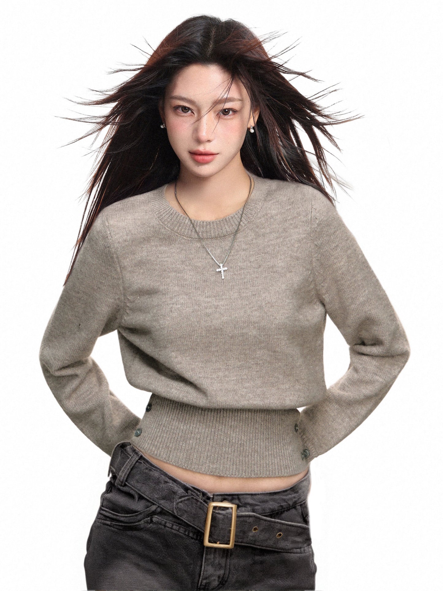 Grey Sweater Knitwear Woolen