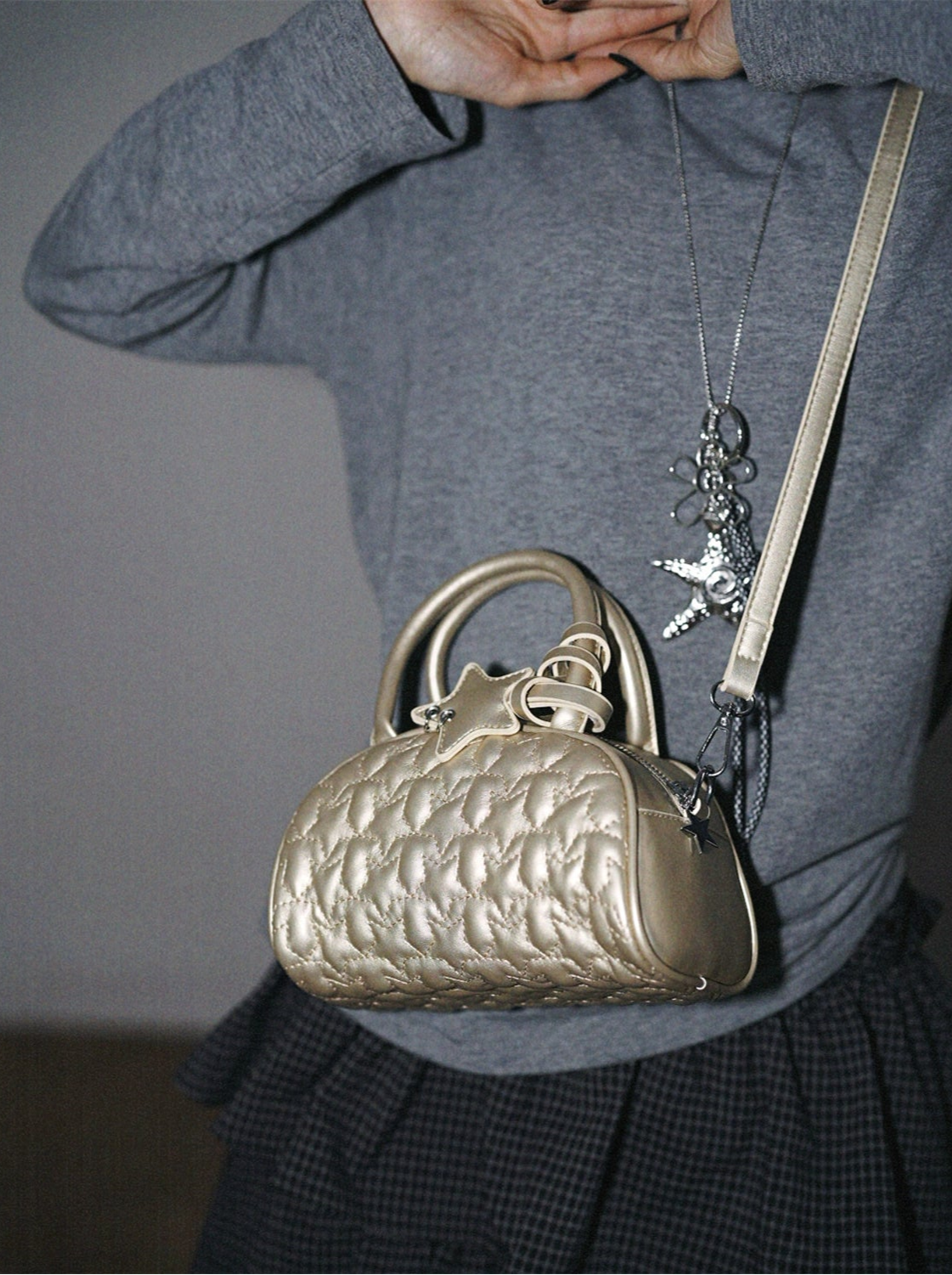 Embroidered Star Tote Pillow Shoulder Crossbody Bag