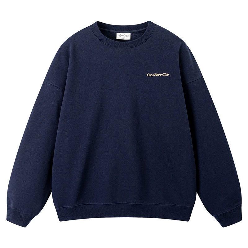CoosRetro 420g Loose Print Crew Neck Sweater