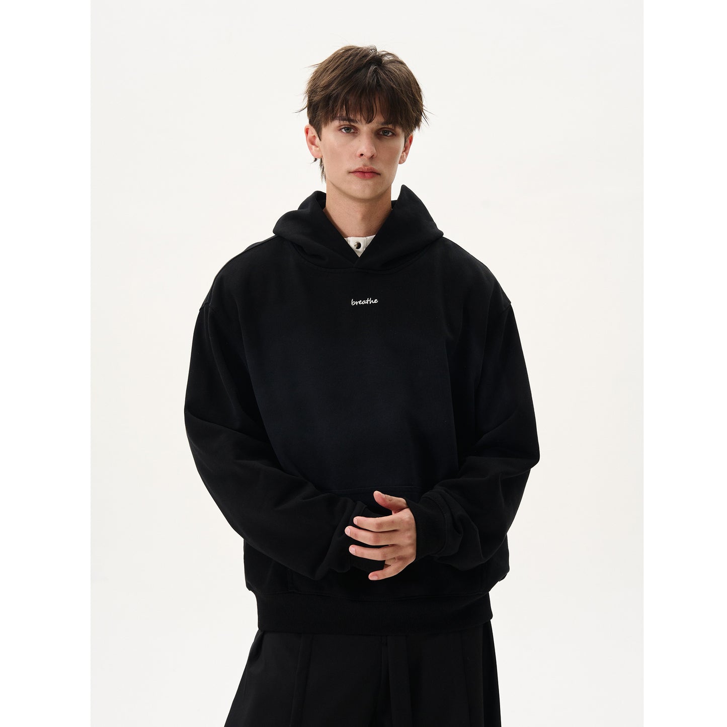 Breathe Small Embroidery Oversize Hoodie