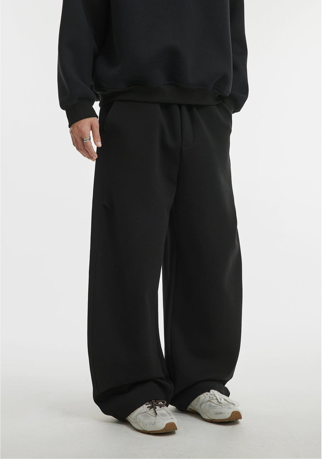 Basic Drawstring Straight Leg Loose Pants