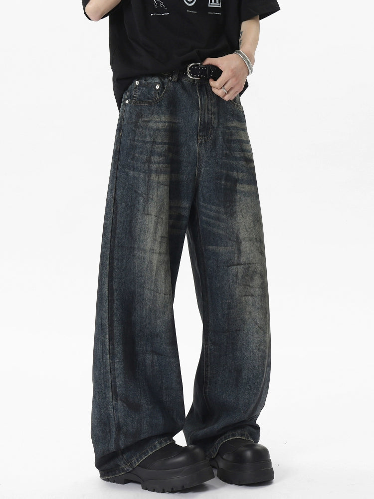 Casual Navy Blue Washed Jeans