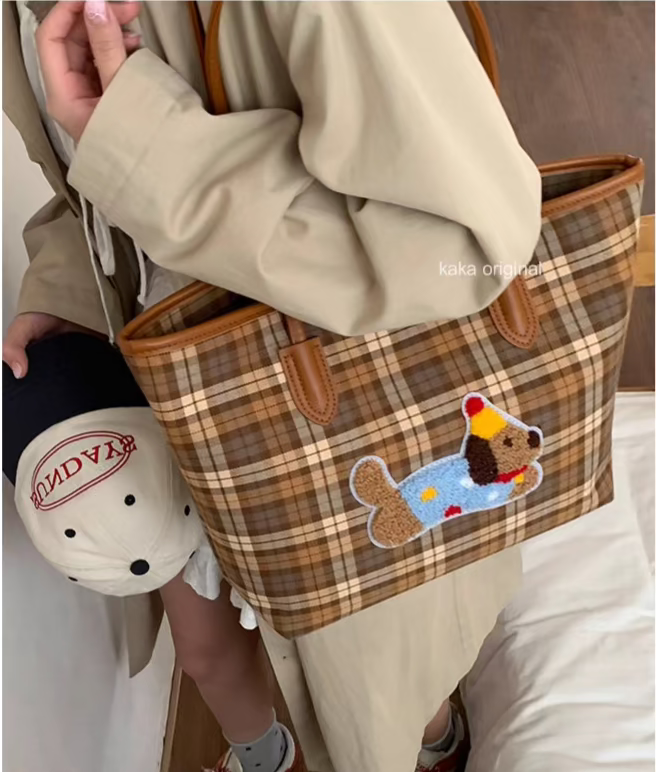 Capacious Caro Puppy Tote Bag