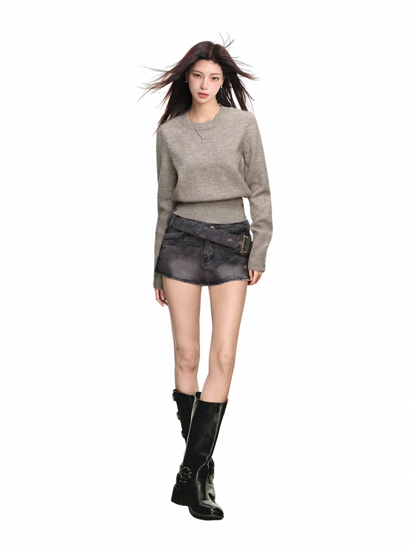 Grey Sweater Knitwear Woolen