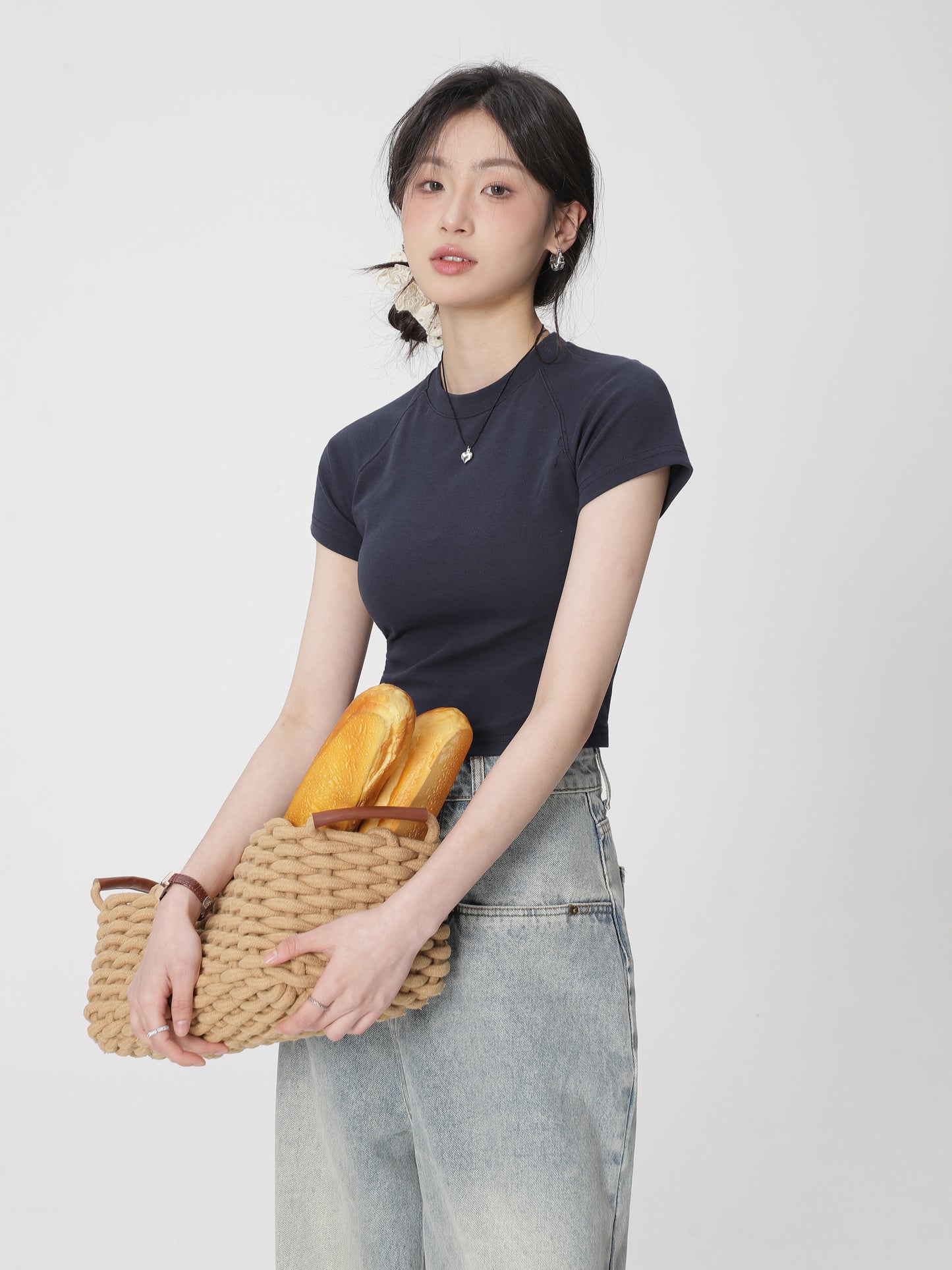 Round Neck Basic Croptop