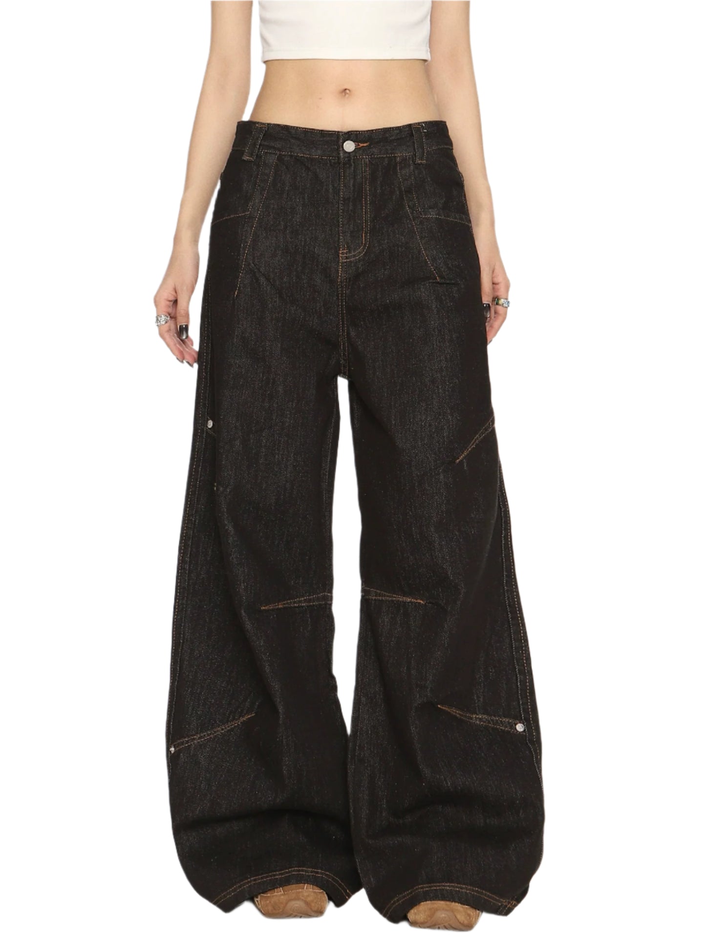 Retro Wide-Leg Casual Loose Fit Jeans