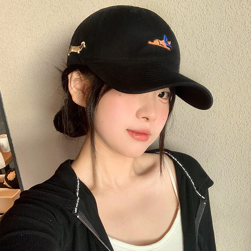 Black Embroidered Baseball Cap