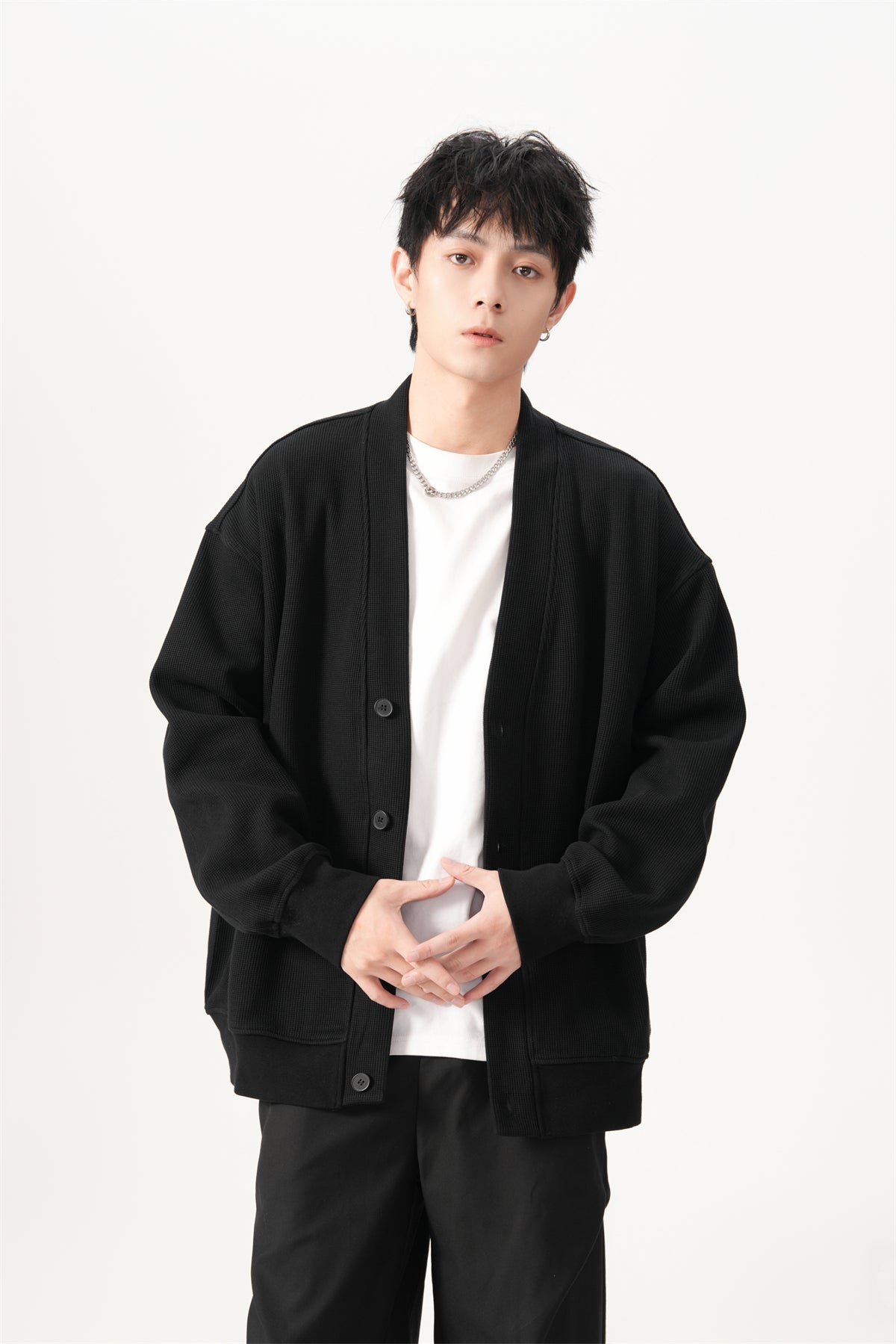Casual V Neck Cardigan 400G