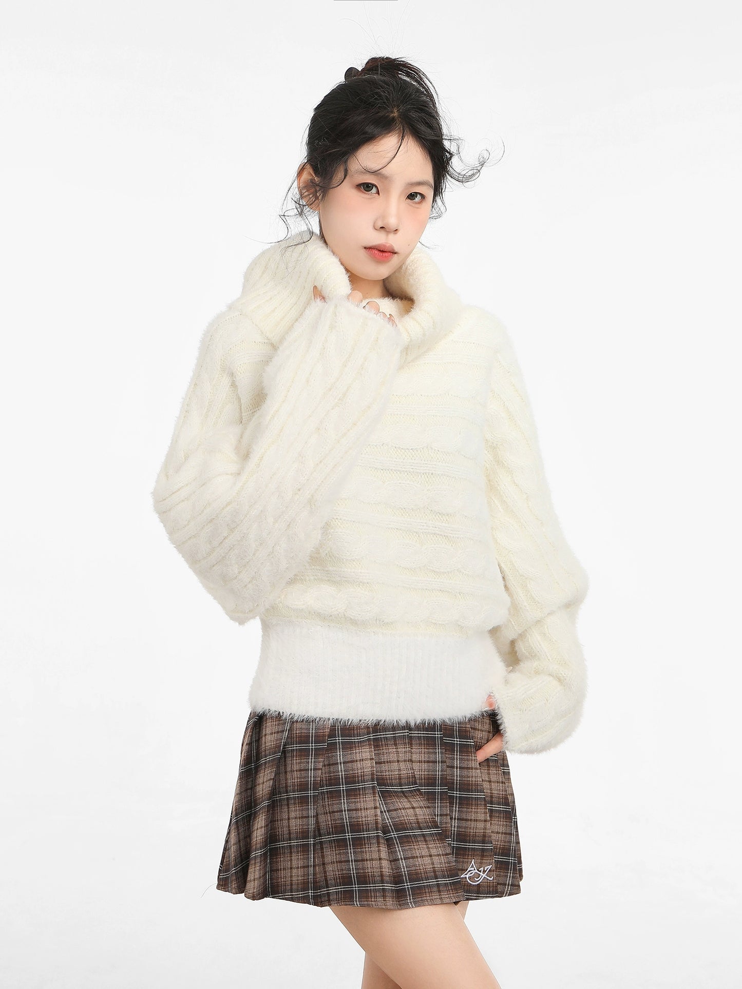Velvet High Neck Sweater