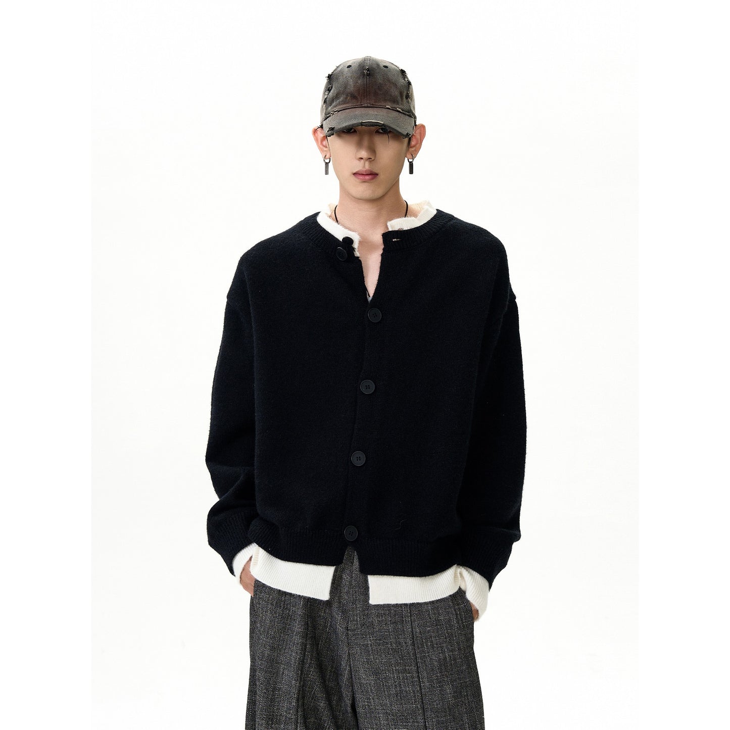 Casual Double-Layered Two Cardigans Sweaters