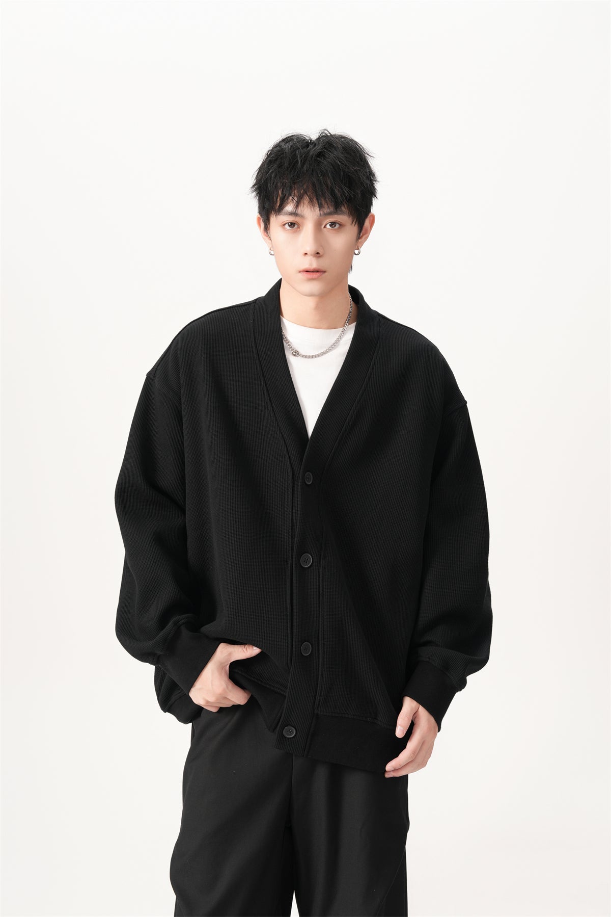 Casual V Neck Cardigan 400G