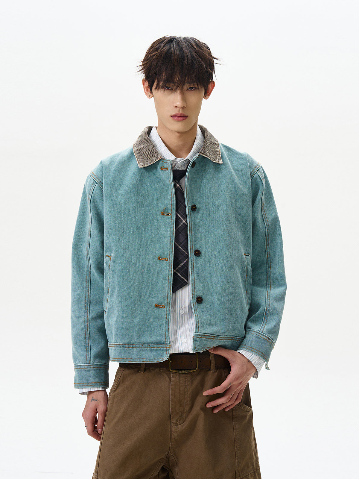 Vintage Distressed Boxy Denim Jacket