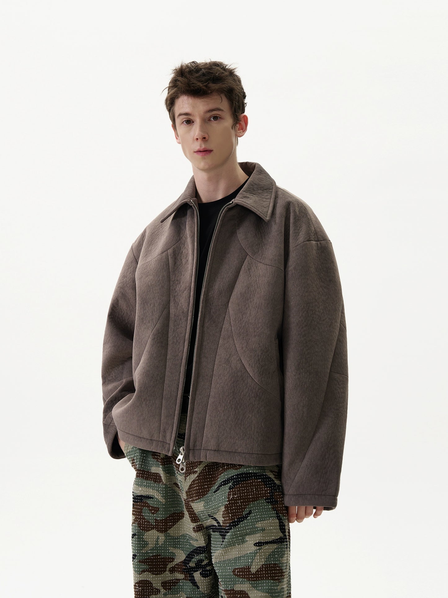Lined Thicken Lapel Collar Jacket