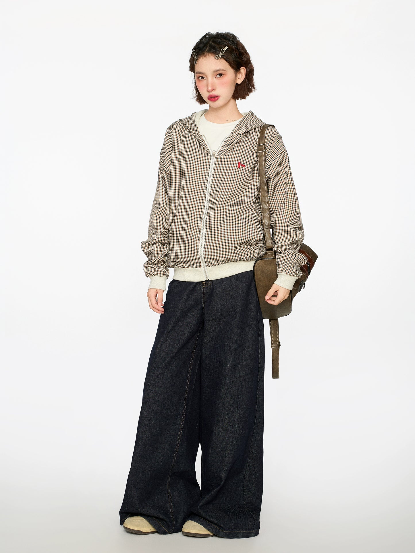 Reversible Plaid Hooded Jacket