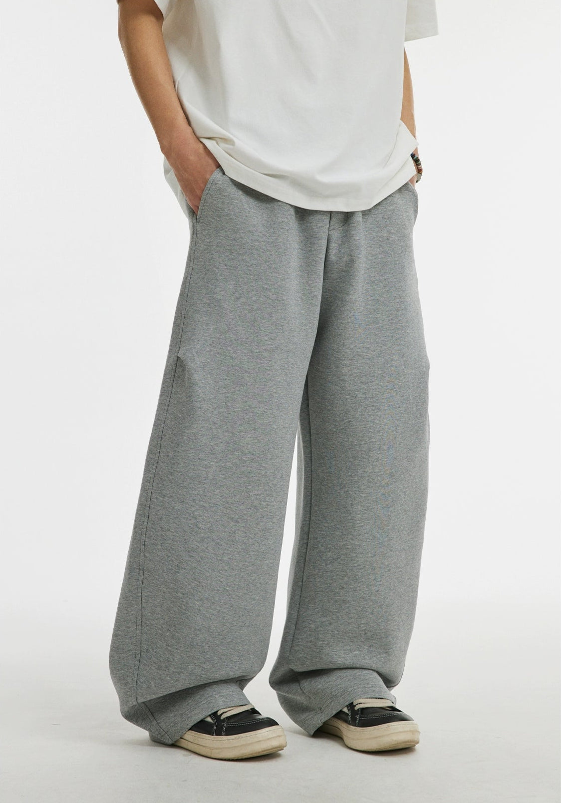 Basic Drawstring Straight Leg Loose Pants