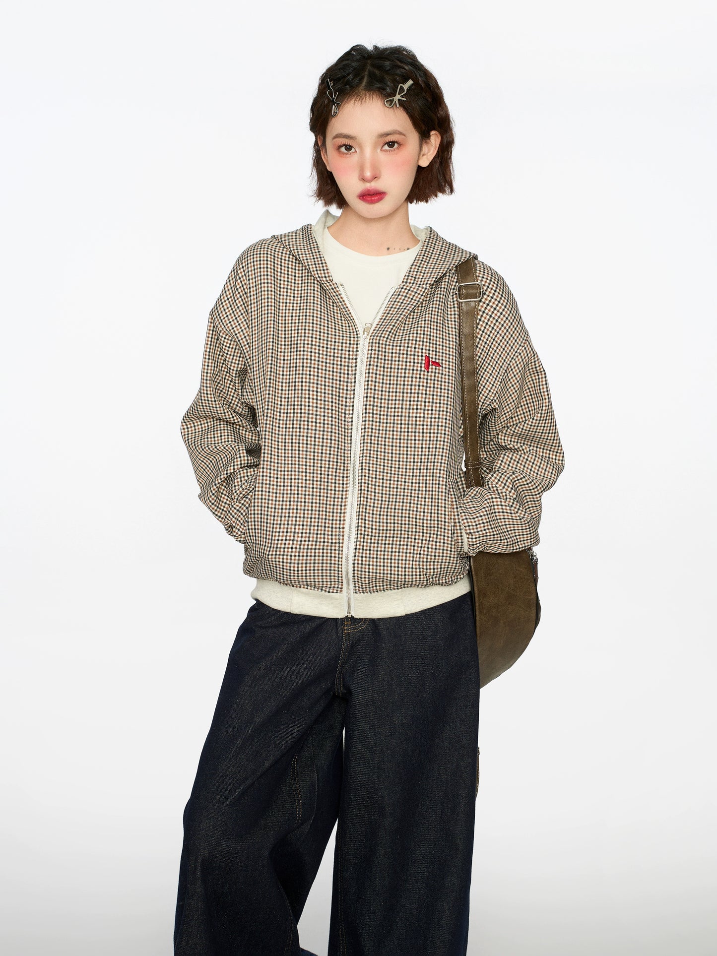 Reversible Plaid Hooded Jacket
