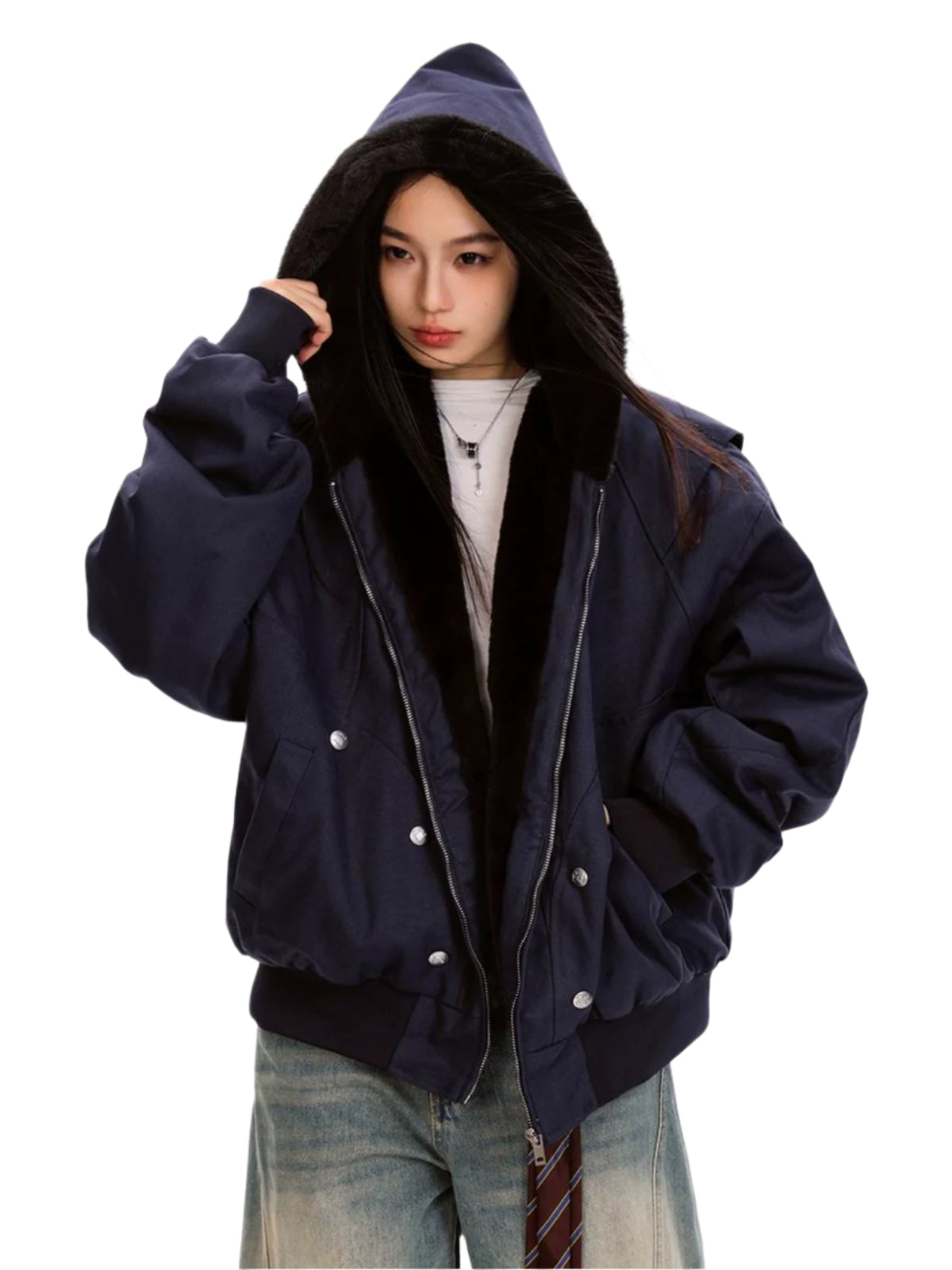 Carved Hooded Fleece Jacket