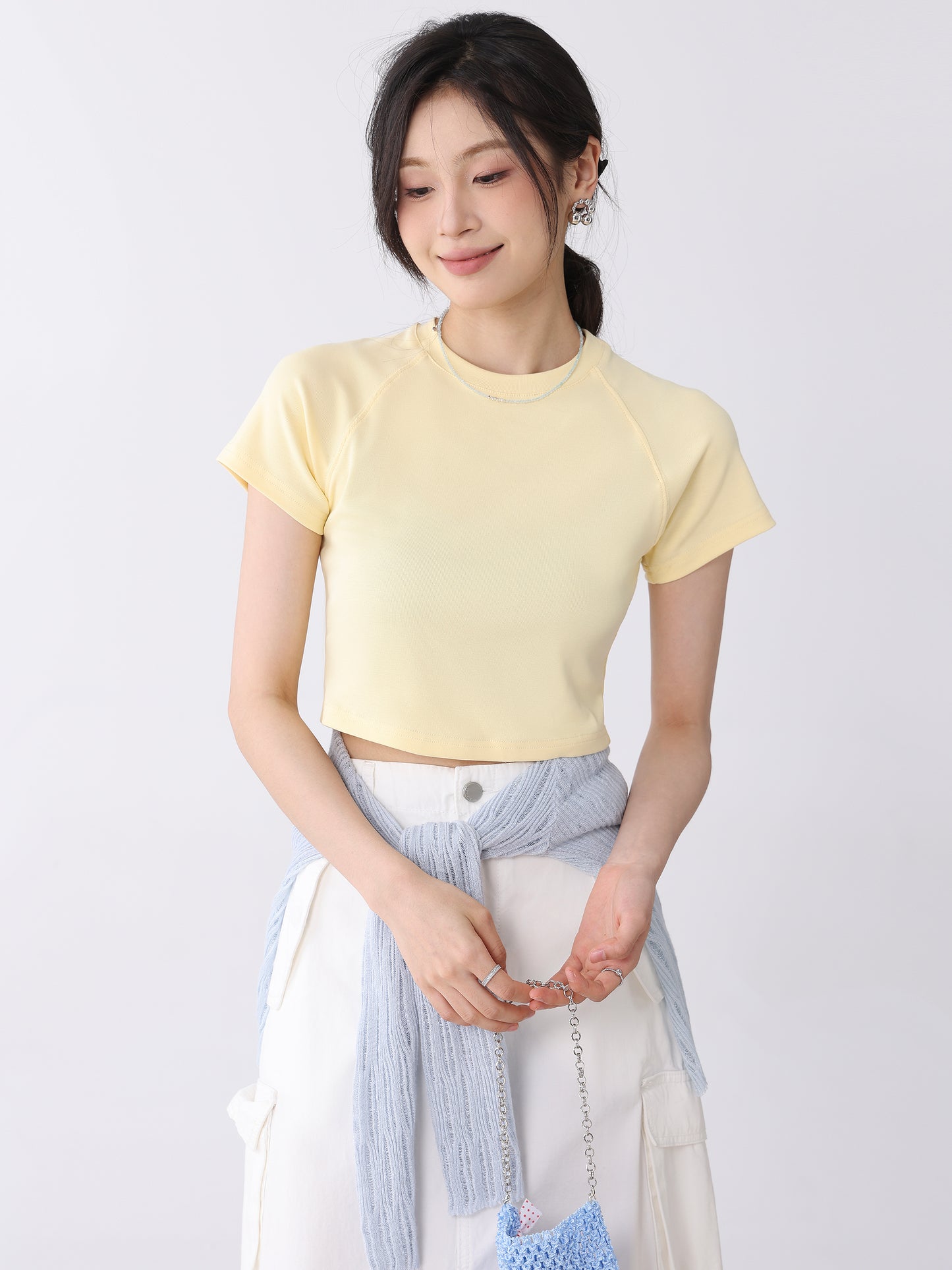 Round Neck Basic Croptop