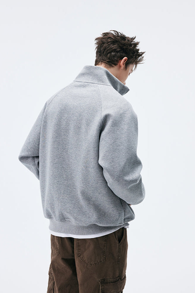 Stand Collar Zip Up Casual Cardigan