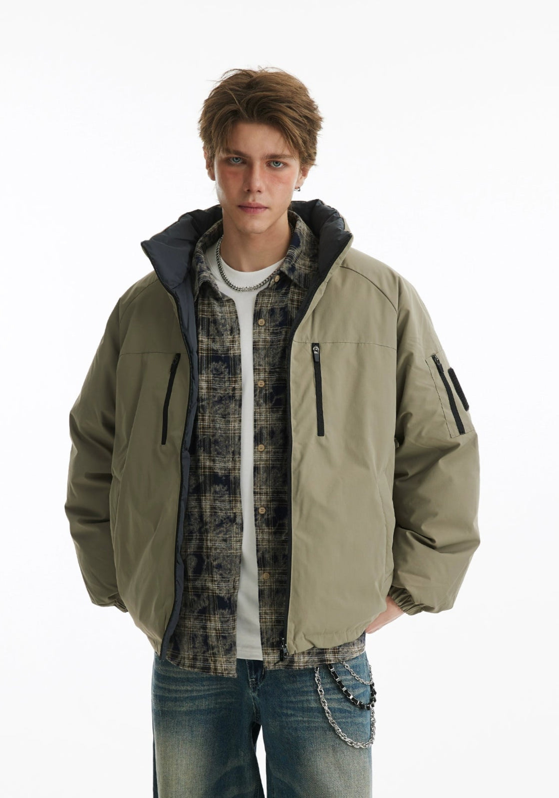 Reversible Thickened Down Puffer Jacket