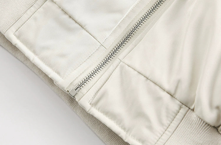 Cropped Down Boxy Padded Casual Bomber Jacket
