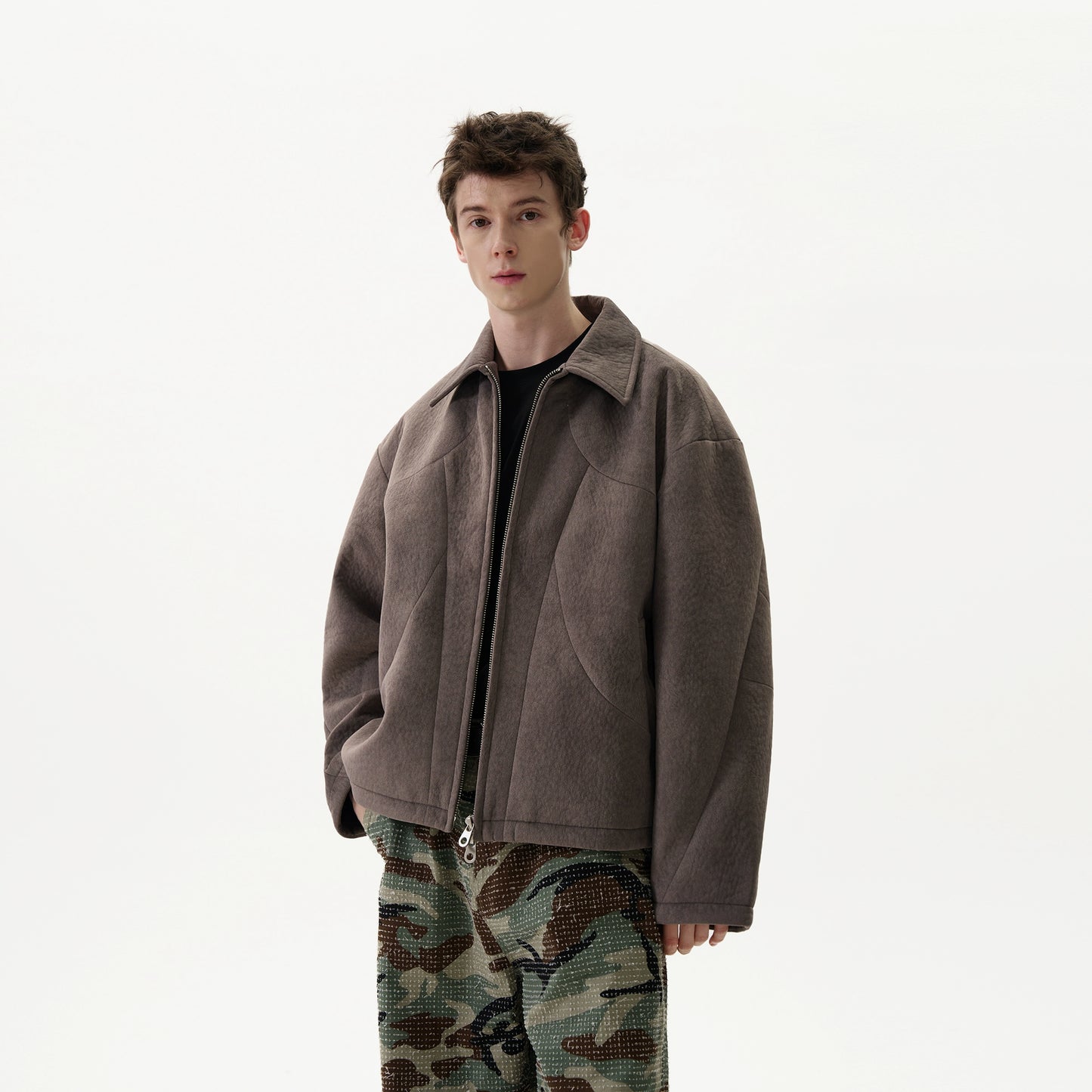 Lined Thicken Lapel Collar Jacket