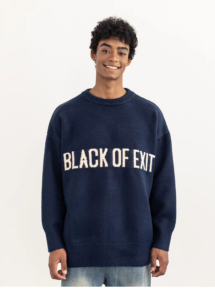 Black Of Exit Casual Sweater High Street