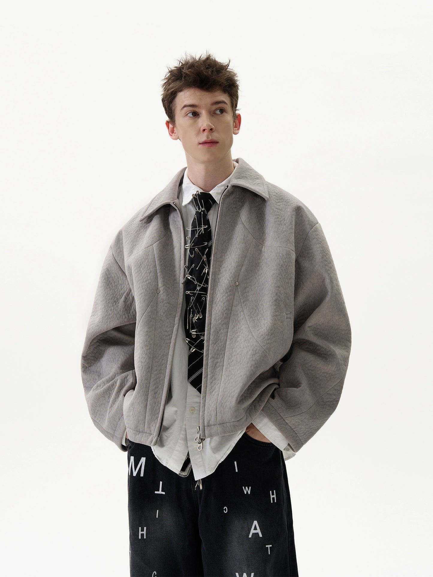 Lined Thicken Lapel Collar Jacket