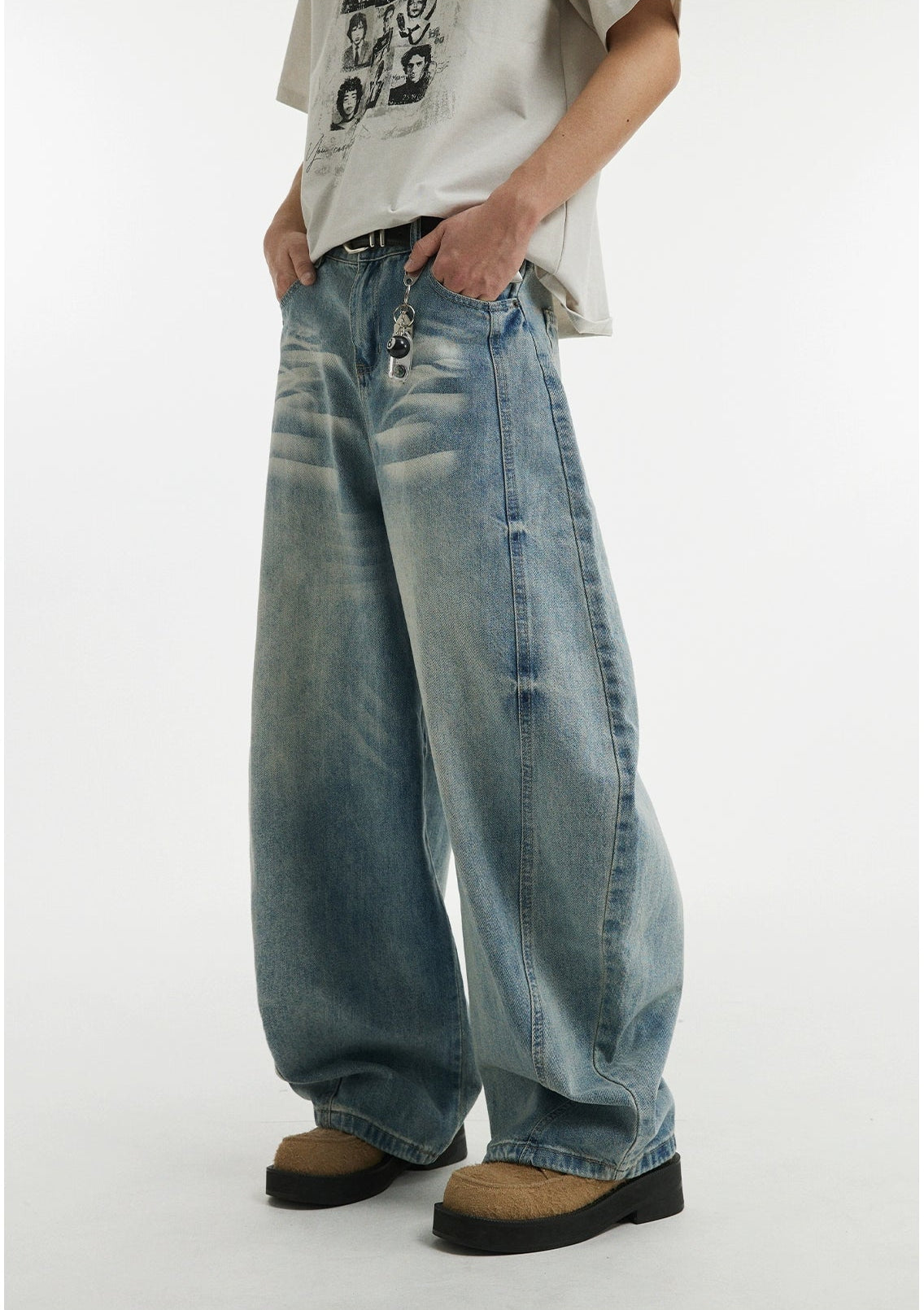 Casual Washed Wide-Leg Versatile Jeans