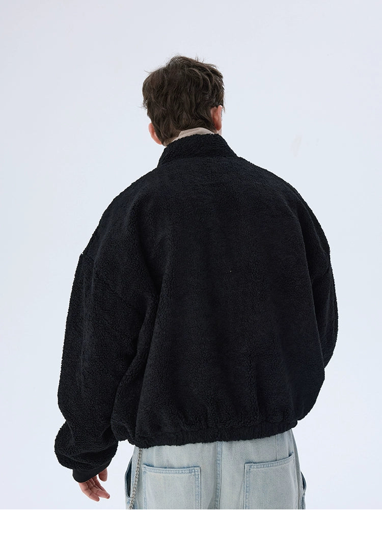 Fluffy Yarn Fleece Zip Up Jacket