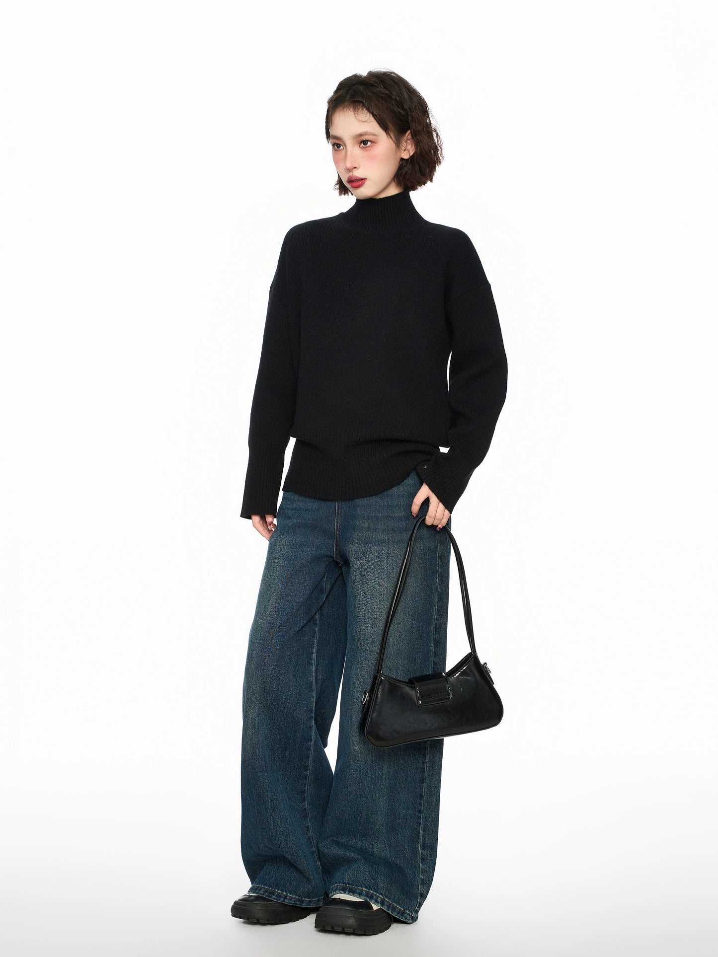 Basic Regular Fit Turtleneck Knitted Sweater