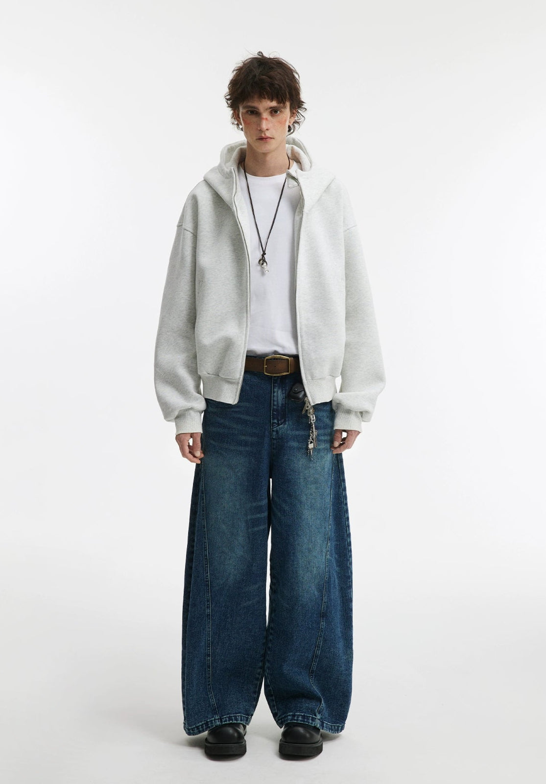 Solid Collar Heavy Weight Hoodie Jacket