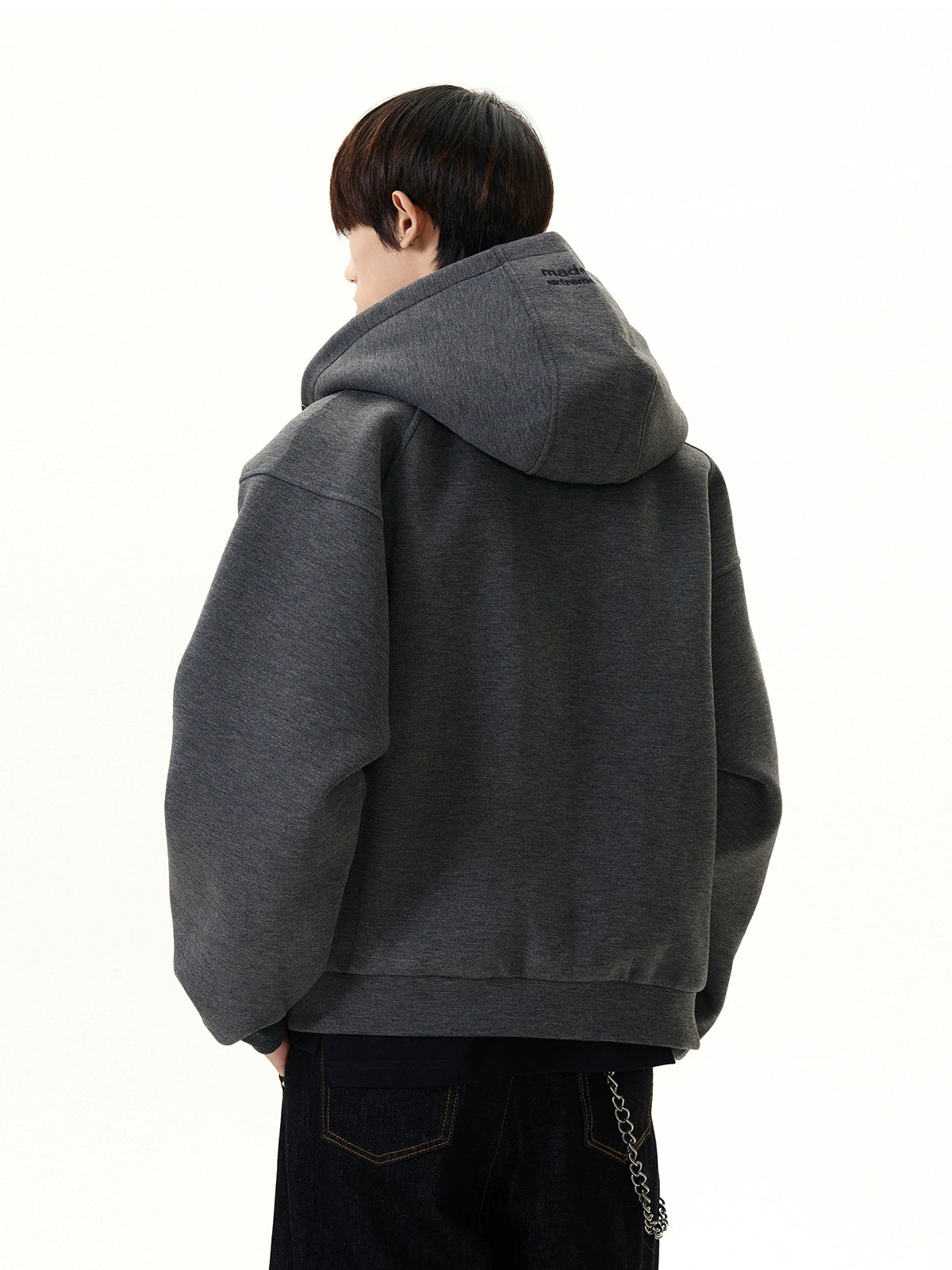 Cleanfit Deconstructed Cotton Padded Zip-Up Hoodie
