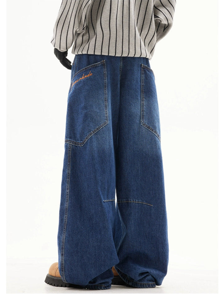 Wide Side Pocket Cropped Wide Jeans