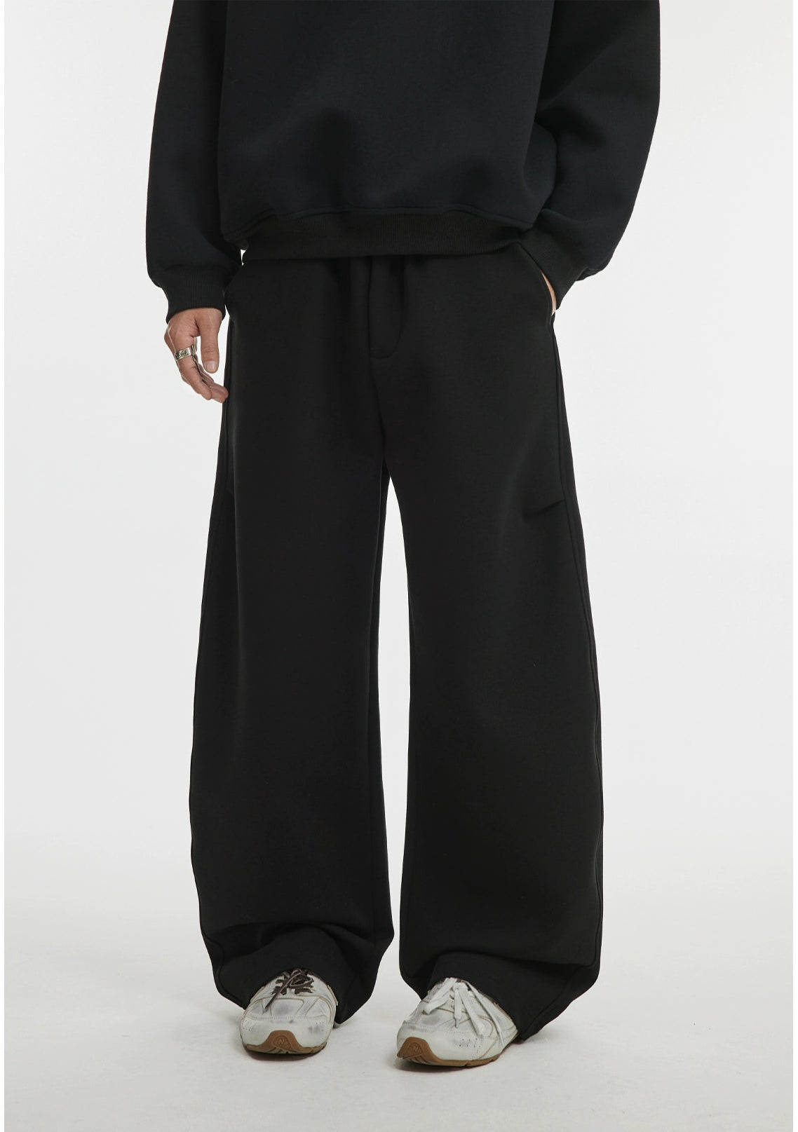Basic Drawstring Straight Leg Loose Pants