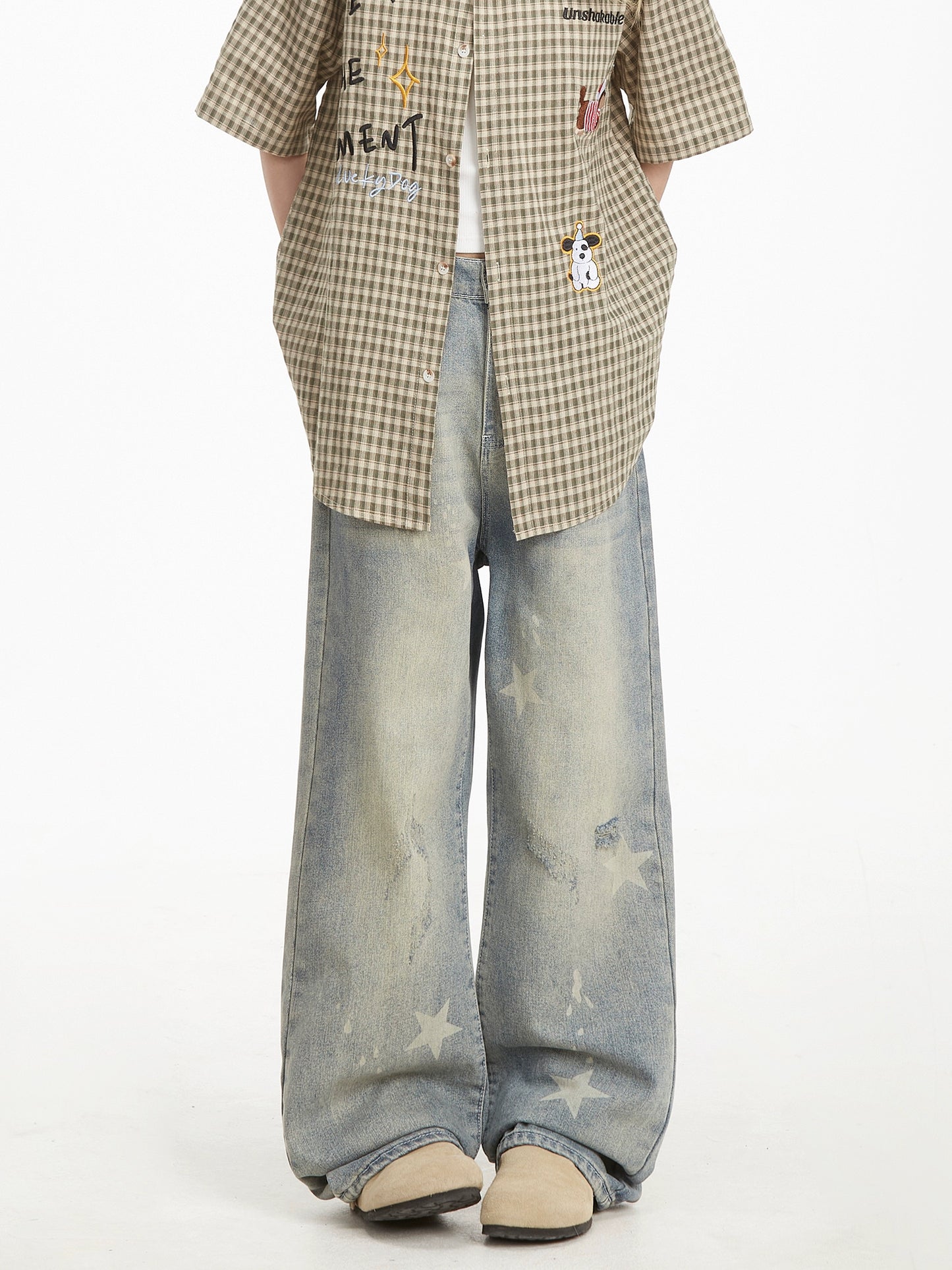 Vintage Star Print Jeans