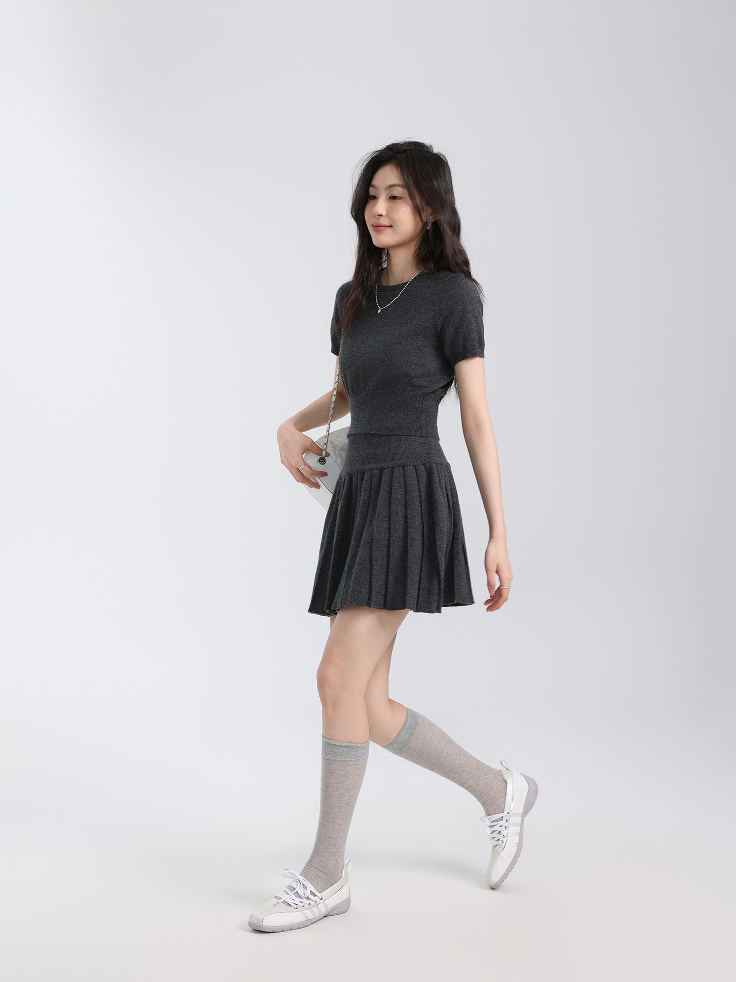 Knit Suit Skirt Cardigan Three-Piece Set